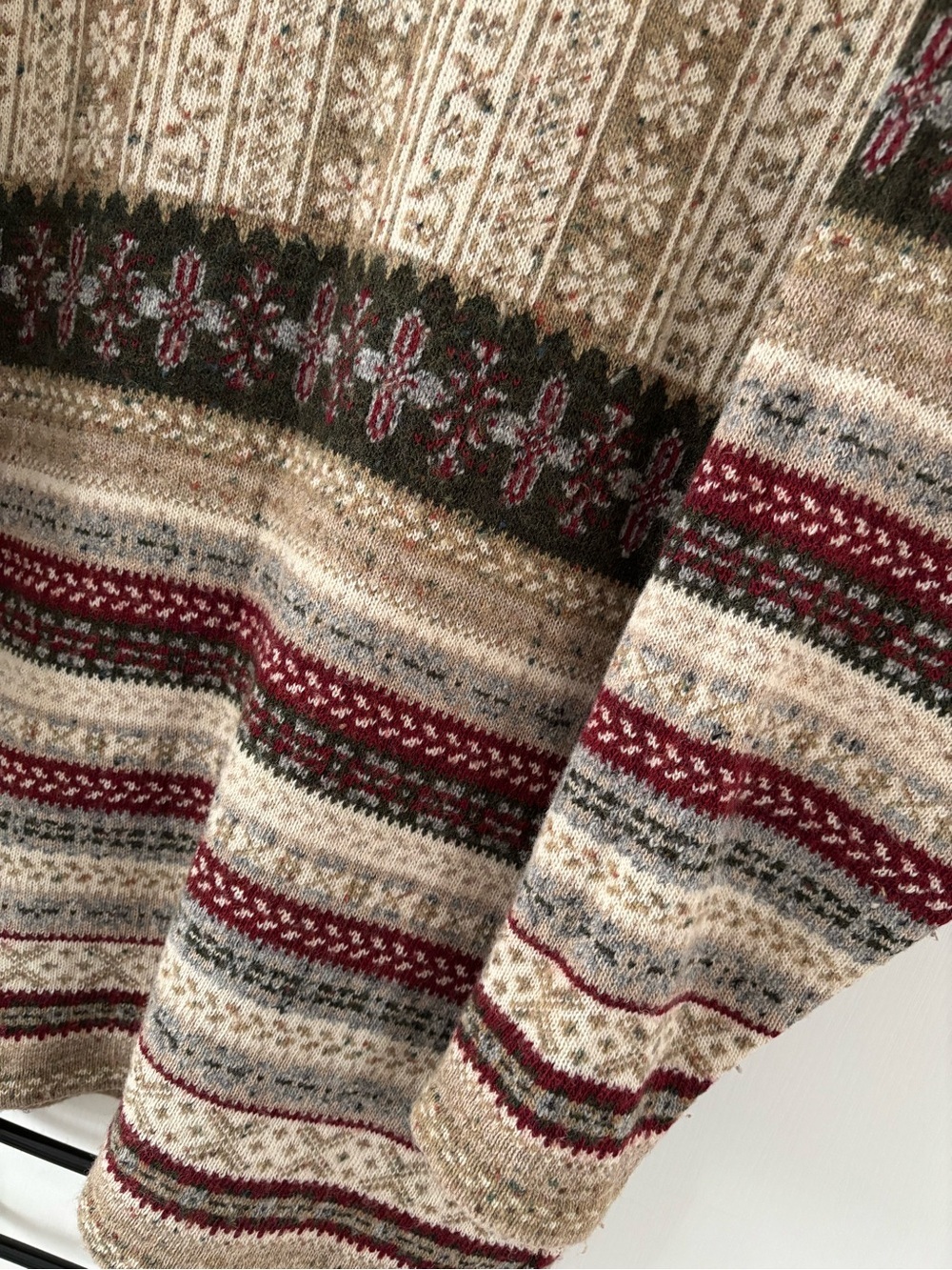 Vintage Marie Claire Fair Isle Wool Blend Nordic Sweater Women L Cozy Grandpa - Picture 3 of 10